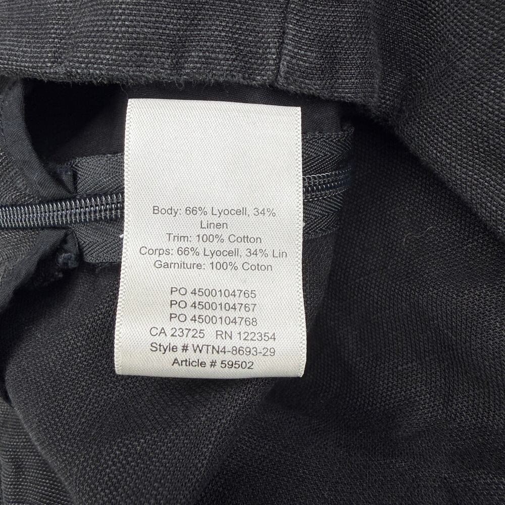 WILFRED Aritzia Brax Linen Blend Wrap Wide Leg Cut Out Jumpsuit Size 0 Black - Picture 8 of 10